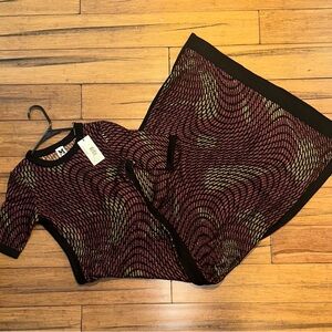 MISSONI BNWT IRIDESCENT PINK AND GOLD SPARKLY WOOL MAXI GOWN